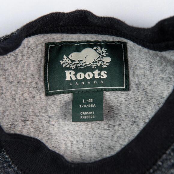 Roots Canada Athletic Goods Colorblock Crewneck Sweatshirt Black Grey Men’s L - Picture 5 of 8